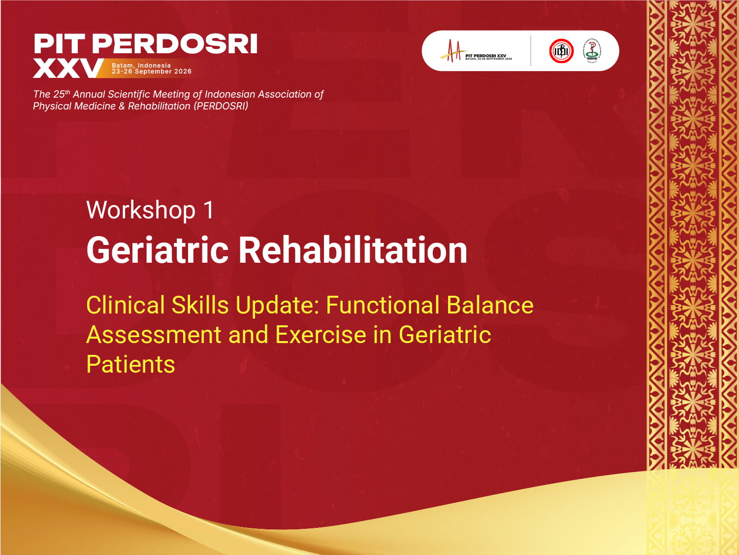 Workshop 1 : Geriatric Rehabilitation
